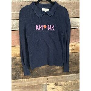 LOFT Amour Collared Sweater Love Women’s XS NWT Valentines Day